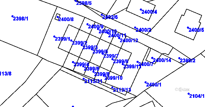Parcela st. 2399/7 v KÚ Vratislavice nad Nisou, Katastrální mapa