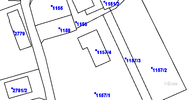 Parcela st. 1157/4 v KÚ Vratislavice nad Nisou, Katastrální mapa