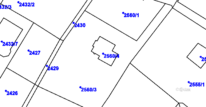 Parcela st. 2560/4 v KÚ Vratislavice nad Nisou, Katastrální mapa