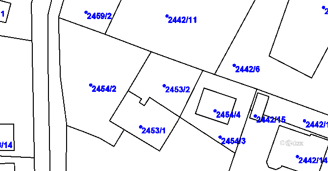 Parcela st. 2453/2 v KÚ Vratislavice nad Nisou, Katastrální mapa
