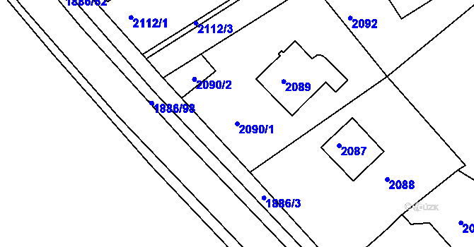 Parcela st. 2090/1 v KÚ Vratislavice nad Nisou, Katastrální mapa