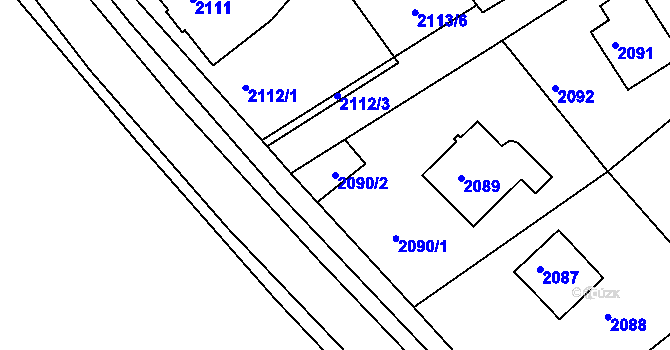 Parcela st. 2090/2 v KÚ Vratislavice nad Nisou, Katastrální mapa