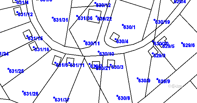 Parcela st. 630/10 v KÚ Vratislavice nad Nisou, Katastrální mapa