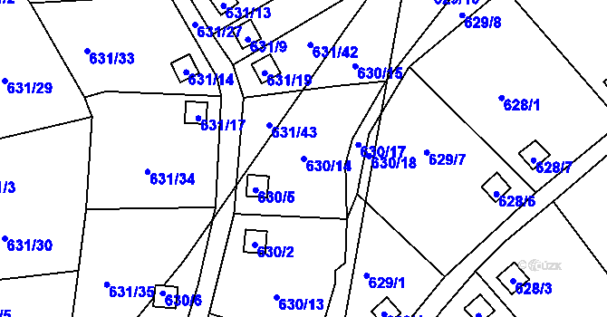 Parcela st. 630/14 v KÚ Vratislavice nad Nisou, Katastrální mapa