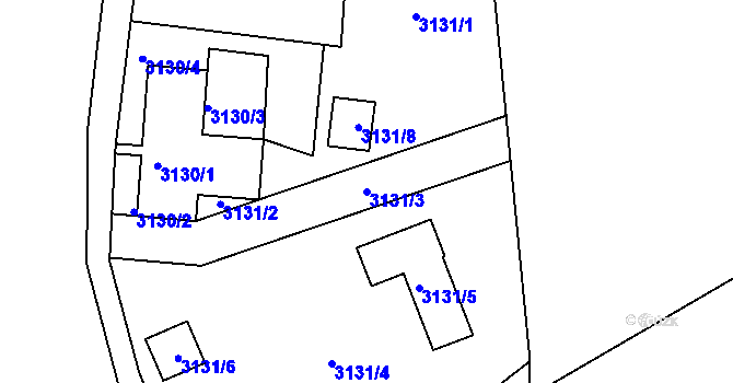 Parcela st. 3131/3 v KÚ Vratislavice nad Nisou, Katastrální mapa