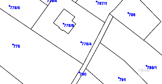 Parcela st. 778/4 v KÚ Vratislavice nad Nisou, Katastrální mapa