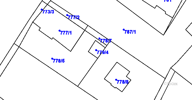 Parcela st. 779/4 v KÚ Vratislavice nad Nisou, Katastrální mapa