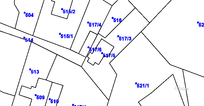 Parcela st. 517/5 v KÚ Vratislavice nad Nisou, Katastrální mapa