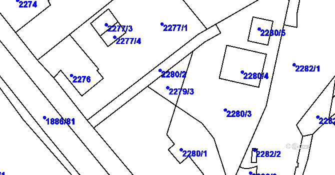 Parcela st. 2279/3 v KÚ Vratislavice nad Nisou, Katastrální mapa