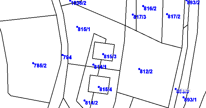 Parcela st. 815/3 v KÚ Vratislavice nad Nisou, Katastrální mapa
