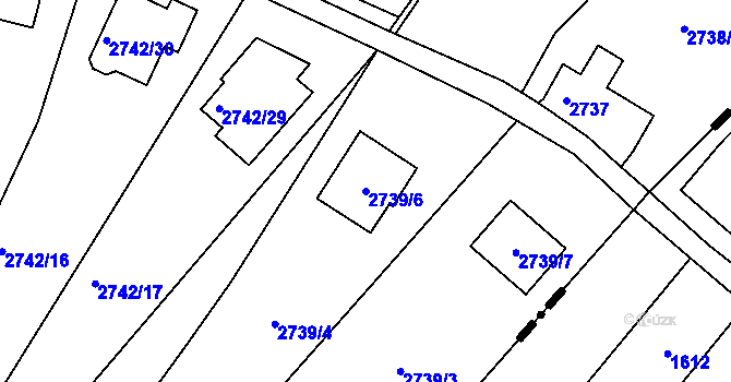 Parcela st. 2739/6 v KÚ Vratislavice nad Nisou, Katastrální mapa