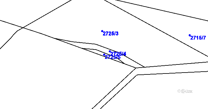 Parcela st. 2725/5 v KÚ Vratislavice nad Nisou, Katastrální mapa