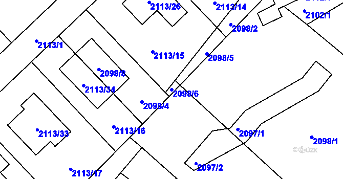 Parcela st. 2098/6 v KÚ Vratislavice nad Nisou, Katastrální mapa