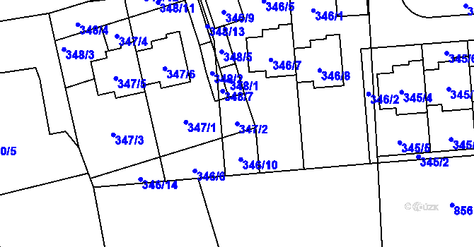 Parcela st. 347/2 v KÚ Vratislavice nad Nisou, Katastrální mapa