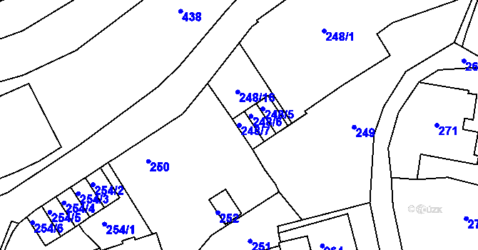 Parcela st. 248/7 v KÚ Vratislavice nad Nisou, Katastrální mapa