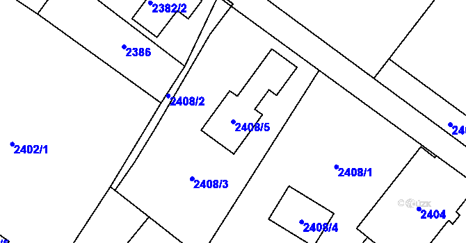 Parcela st. 2408/5 v KÚ Vratislavice nad Nisou, Katastrální mapa