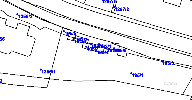 Parcela st. 195/4 v KÚ Vratislavice nad Nisou, Katastrální mapa