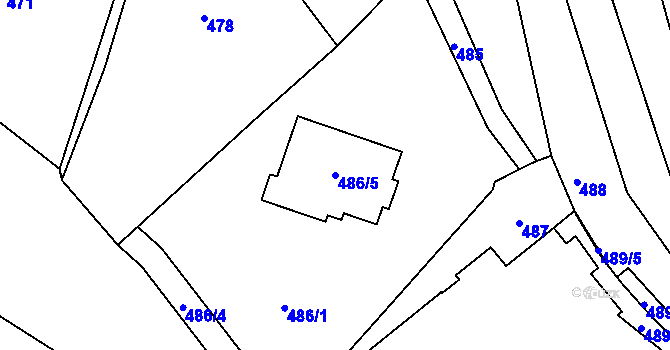 Parcela st. 486/5 v KÚ Vratislavice nad Nisou, Katastrální mapa