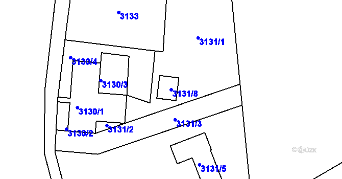 Parcela st. 3131/8 v KÚ Vratislavice nad Nisou, Katastrální mapa