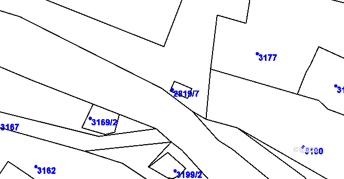 Parcela st. 2819/7 v KÚ Vratislavice nad Nisou, Katastrální mapa