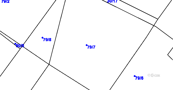 Parcela st. 79/7 v KÚ Vratislávka, Katastrální mapa