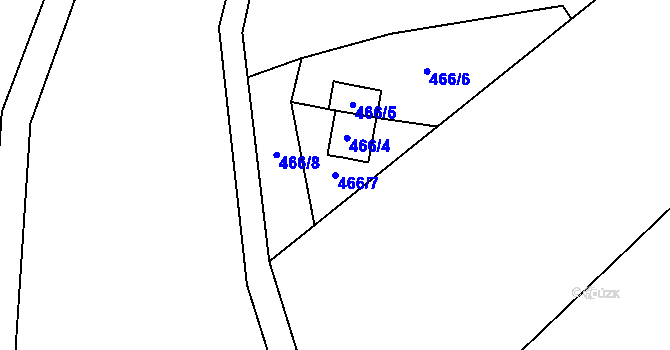 Parcela st. 466/7 v KÚ Vratislávka, Katastrální mapa