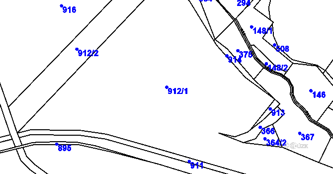 Parcela st. 912/1 v KÚ Vrátno, Katastrální mapa