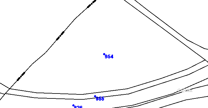 Parcela st. 954 v KÚ Vrátno, Katastrální mapa