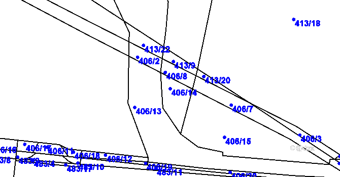Parcela st. 406/14 v KÚ Hlinsko u Vráta, Katastrální mapa