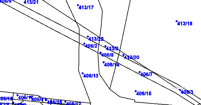 Parcela st. 406/8 v KÚ Hlinsko u Vráta, Katastrální mapa