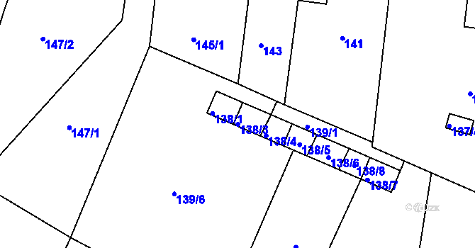 Parcela st. 138/3 v KÚ Hlinsko u Vráta, Katastrální mapa