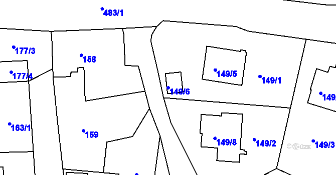 Parcela st. 149/6 v KÚ Hlinsko u Vráta, Katastrální mapa