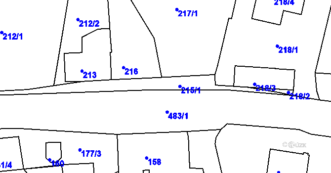 Parcela st. 215 v KÚ Hlinsko u Vráta, Katastrální mapa