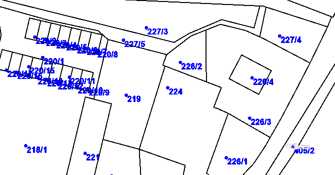 Parcela st. 224 v KÚ Hlinsko u Vráta, Katastrální mapa