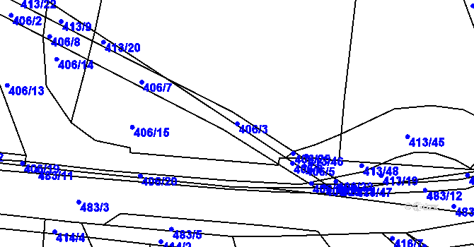 Parcela st. 406/3 v KÚ Hlinsko u Vráta, Katastrální mapa