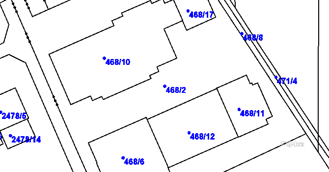 Parcela st. 468/2 v KÚ Hlinsko u Vráta, Katastrální mapa