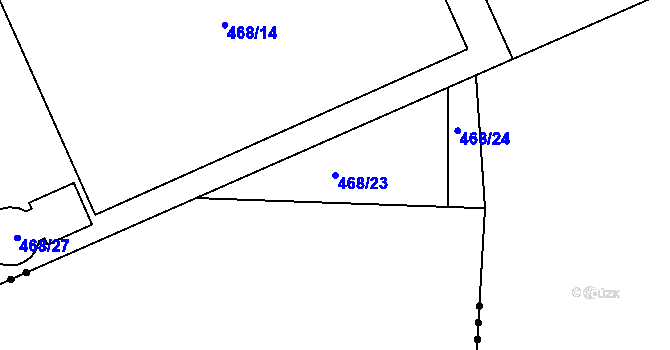 Parcela st. 468/23 v KÚ Hlinsko u Vráta, Katastrální mapa