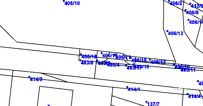 Parcela st. 406/17 v KÚ Hlinsko u Vráta, Katastrální mapa