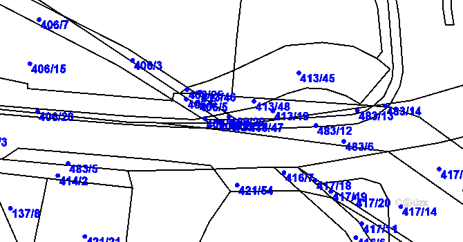 Parcela st. 406/24 v KÚ Hlinsko u Vráta, Katastrální mapa