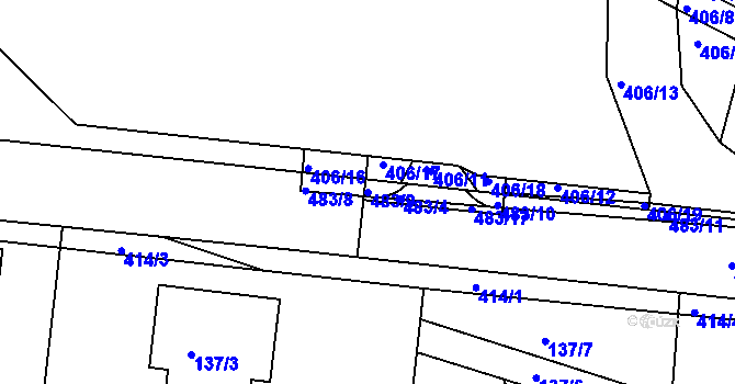 Parcela st. 483/9 v KÚ Hlinsko u Vráta, Katastrální mapa