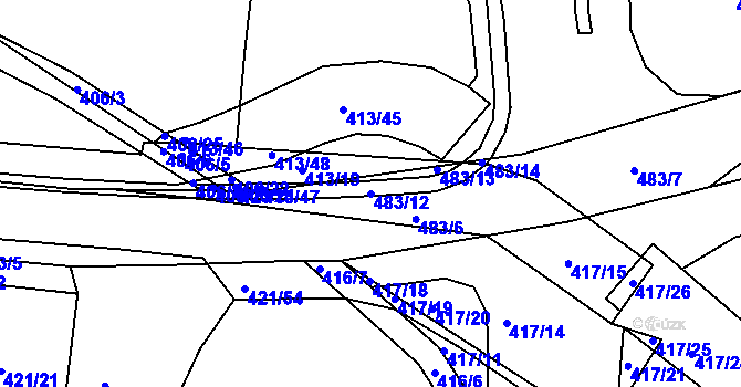 Parcela st. 483/12 v KÚ Hlinsko u Vráta, Katastrální mapa