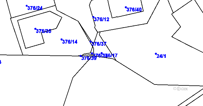 Parcela st. 376/17 v KÚ Vráto, Katastrální mapa
