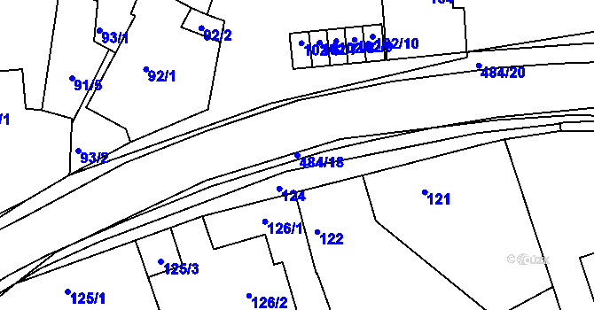 Parcela st. 484/18 v KÚ Vráto, Katastrální mapa