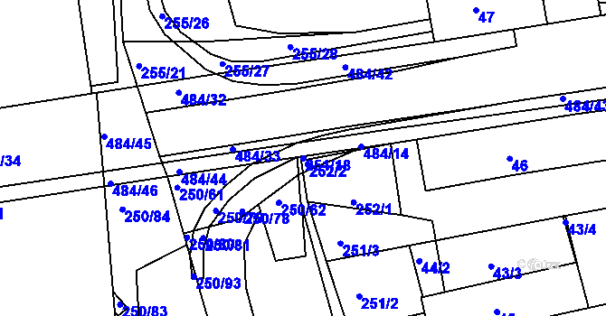 Parcela st. 251/18 v KÚ Vráto, Katastrální mapa