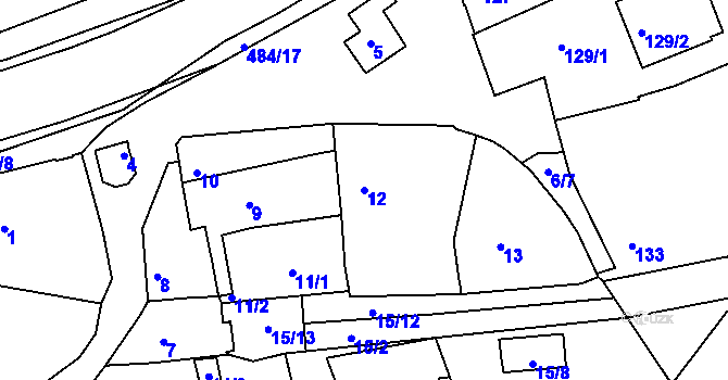 Parcela st. 12 v KÚ Vráto, Katastrální mapa