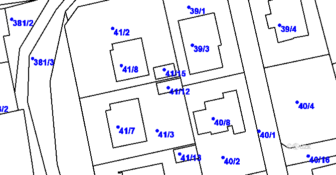 Parcela st. 41/12 v KÚ Vráto, Katastrální mapa