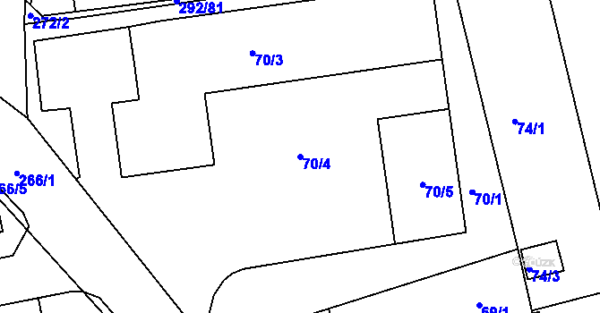 Parcela st. 70/4 v KÚ Vráto, Katastrální mapa