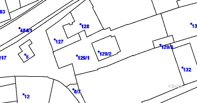 Parcela st. 129/2 v KÚ Vráto, Katastrální mapa