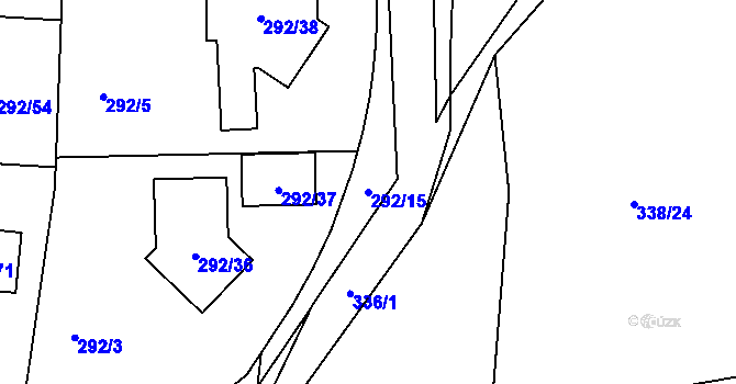 Parcela st. 292/15 v KÚ Vráto, Katastrální mapa