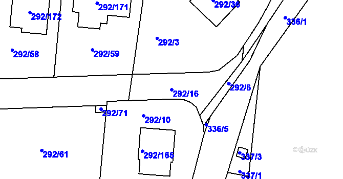 Parcela st. 292/16 v KÚ Vráto, Katastrální mapa